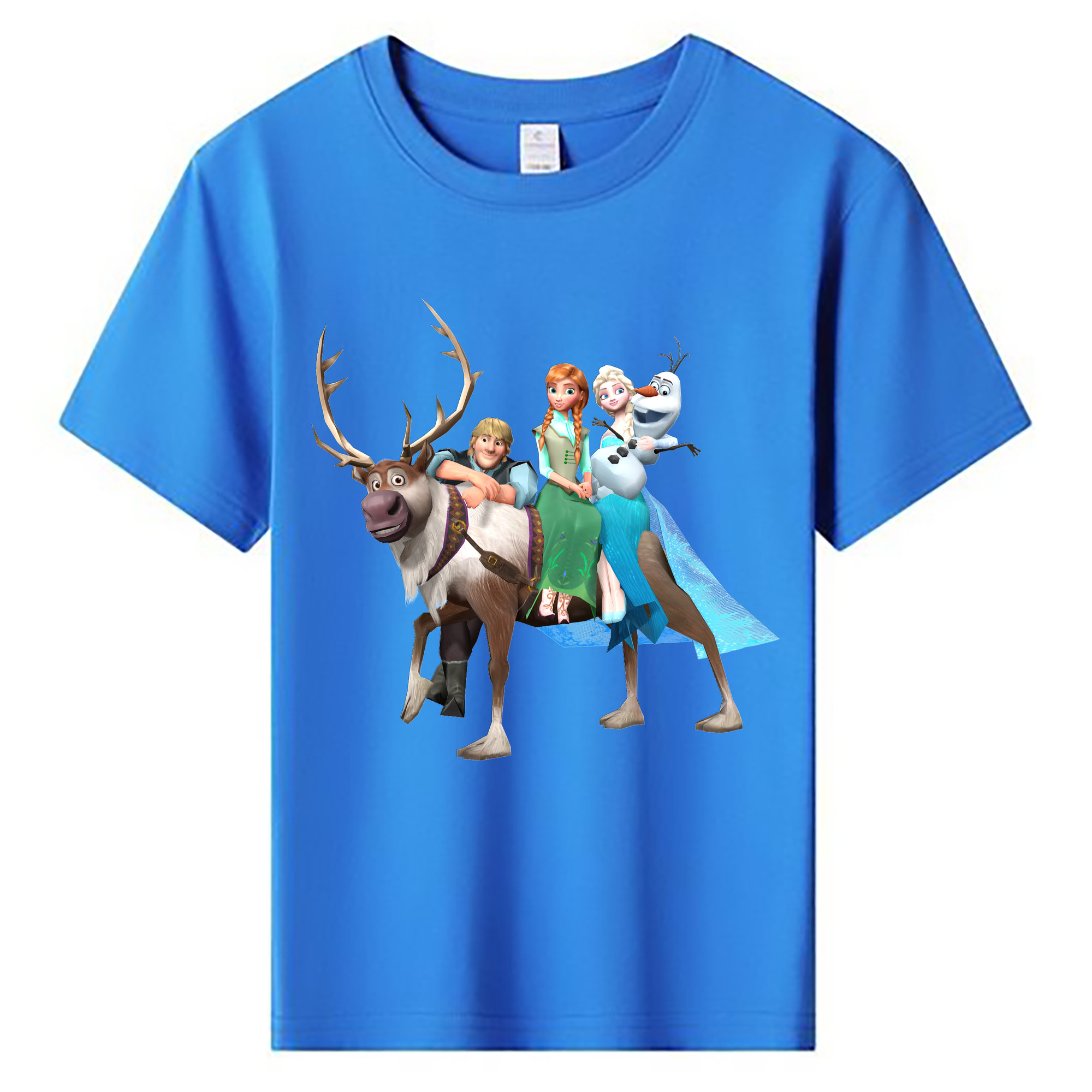 （画像用） アナと雪の女王 アンナ エルサ Frozen Anna Elsa 綿100％キッズTシャツ（フロントプリント）